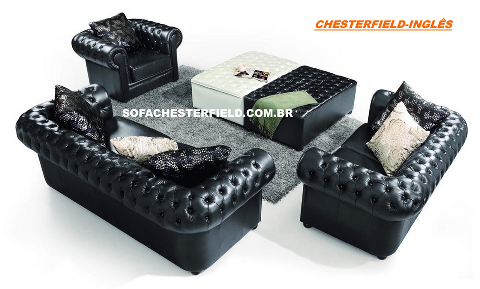 sofá chesterfield de couro